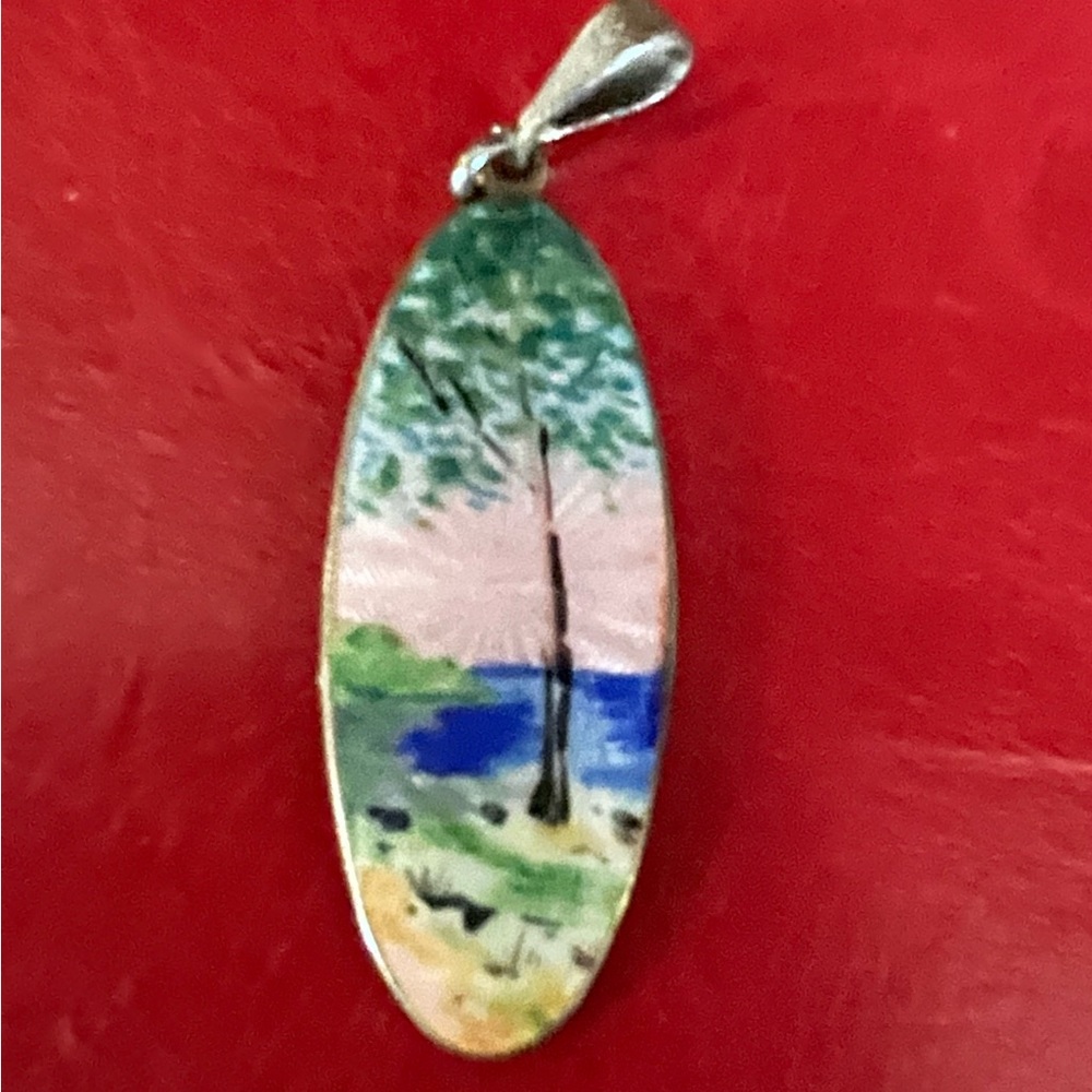 Beautiful enamel pendant from Bermuda. Bought in 1974 while on vacation
